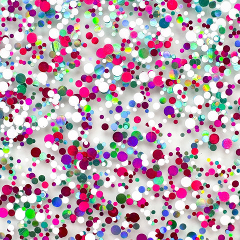 1/8" Frozen Fest Glitter Dots Cast Acrylic Sheets