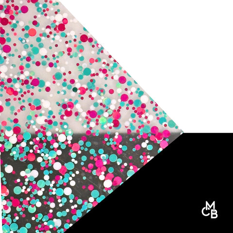 1/8" Frozen Fest Glitter Dots Cast Acrylic Sheets