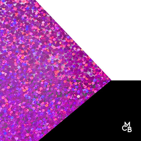 1/8" Fuschia Holographic Hex Glitter Cast Acrylic Sheets