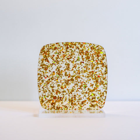 1/8" Gold Holographic Flake Glitter Cast Acrylic Sheets