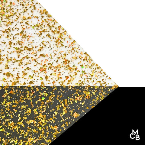1/8" Gold Holographic Flake Glitter Cast Acrylic Sheets