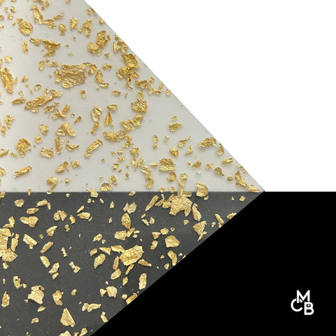 1/8" Gold Metallic Foil Flakes Glitter Cast Acrylic Sheets