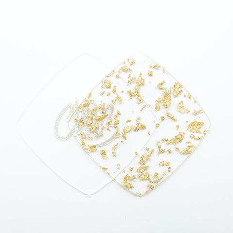1/8" Gold Metallic Foil Flakes Glitter Cast Acrylic Sheets
