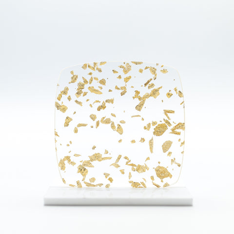 1/8" Gold Metallic Foil Flakes Glitter Cast Acrylic Sheets