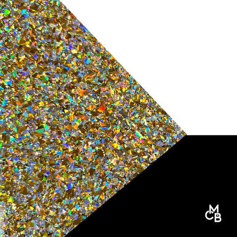 1/8" Gold & Silver Flake Glitter Cast Acrylic Sheets