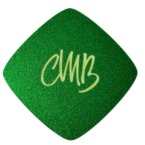 1/8" Grass Green Glitter Engraves Mint Two Tone Cast Acrylic Sheets