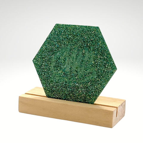 1/8" Green & Gold Double Sided Holographic Glitter Cast Acrylic Sheets