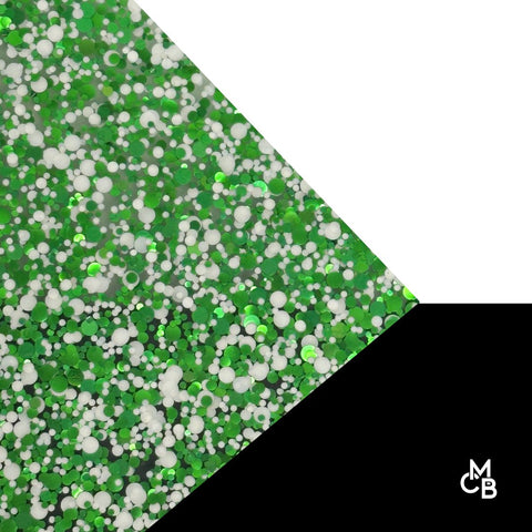 1/8" Green & White Glitter Dots Cast Acrylic Sheets