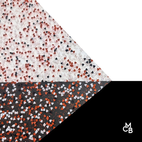1/8" Heartbreaker- Red Heart Shaped Glitter Cast Acrylic Sheets