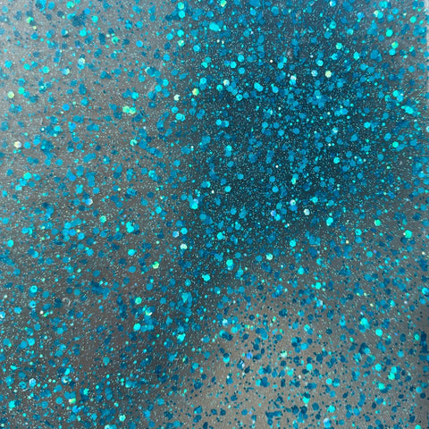 1/8" Holographic Aqua Blue Hexy Glitter Cast Acrylic Sheets