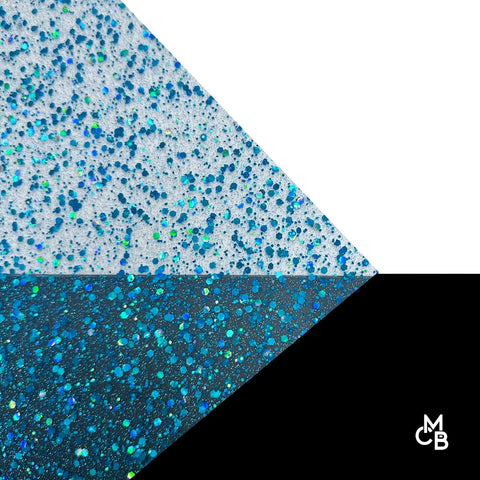 1/8" Holographic Aqua Blue Hexy Glitter Cast Acrylic Sheets