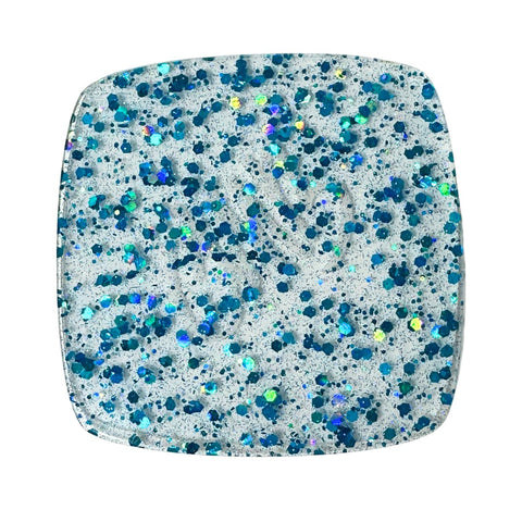 1/8" Holographic Aqua Blue Hexy Glitter Cast Acrylic Sheets