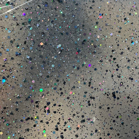1/8" Holographic Black Hexy Glitter Dots Cast Acrylic Sheets