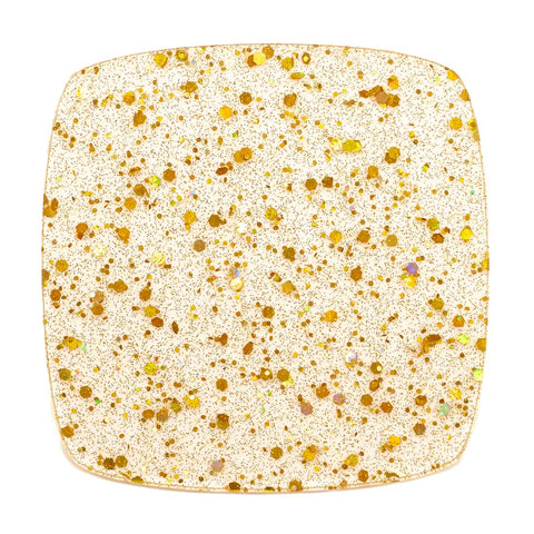 1/8" Holographic Gold Hexy Glitter Cast Acrylic Sheets