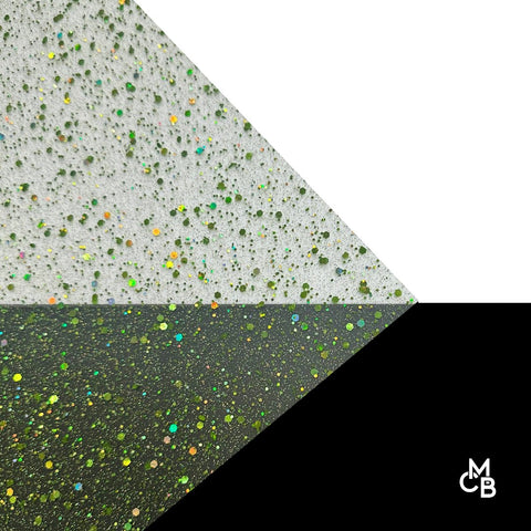 1/8" Holographic Lime Green Hexy Glitter Dots Cast Acrylic Sheets
