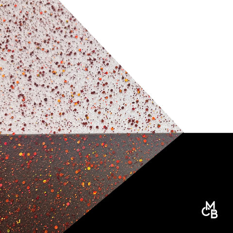 1/8" Holographic Rorange Hexy Glitter Dots Cast Acrylic Sheets