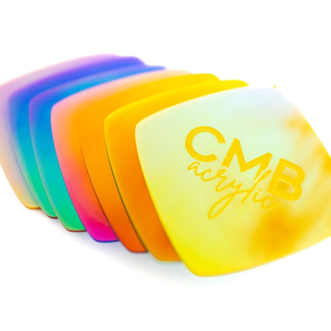1/8" Iridescent Sunset Series Engraves Green Two Tone Acrylic Sheets