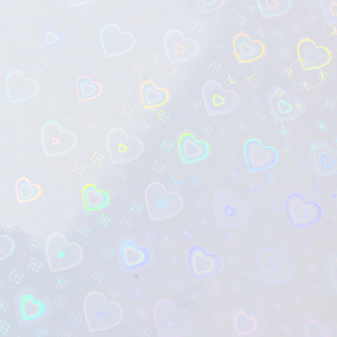 1/8" Iridescent Hearts on White Acrylic Sheets