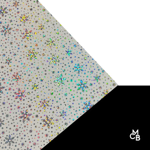 1/8" Iridescent Snowflake on White Acrylic Sheets