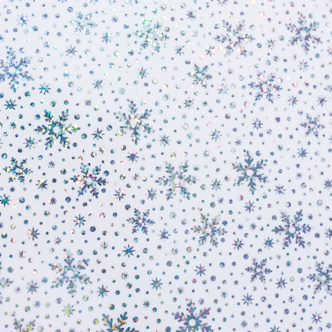 1/8" Iridescent Snowflake on White Acrylic Sheets