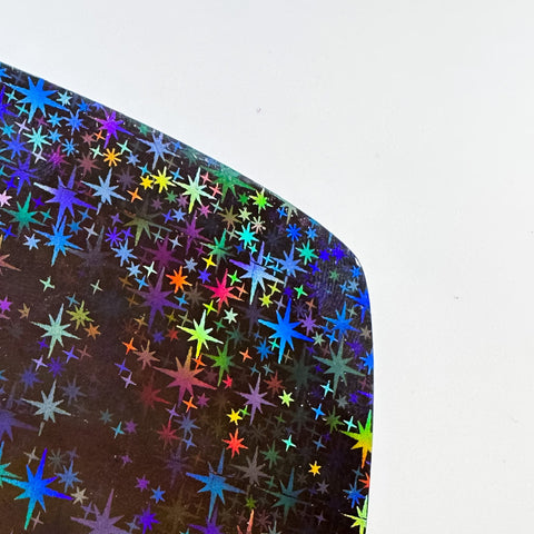 1/8" Iridescent Stars on Black Acrylic Sheets