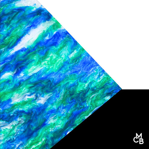 1/8" Lime Blue Pearl Cast Acrylic Sheets