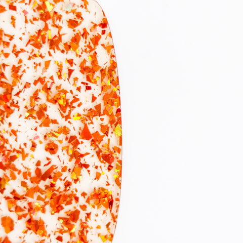 1/8" Orange Flake Glitter Cast Acrylic Sheets