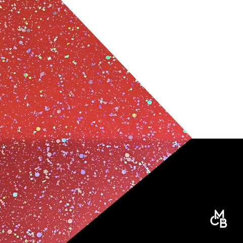 1/8" Pastel Red Diamond Dust Glitter Dots Cast Acrylic Sheets