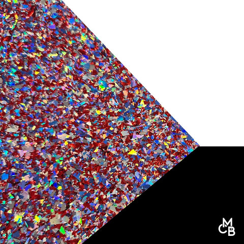 1/8" Patriotic Flake Glitter Cast Acrylic Sheets