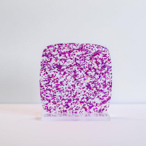1/8" Pink Flake Glitter Cast Acrylic Sheets