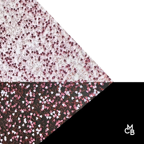 1/8" Pink Heart Shaped Glitter Cast Acrylic Sheets