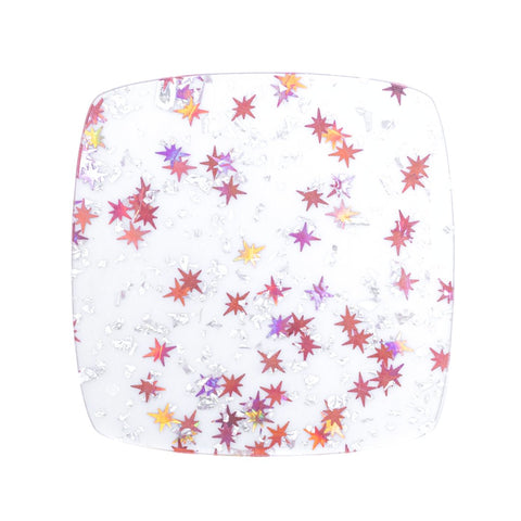 1/8" Pink Stars & Silver Chunks Shaped Glitter Cast Acrylic Sheets