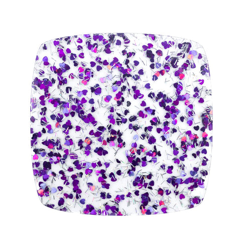 1/8" Purple Heart & Tinsel Shaped Glitter Cast Acrylic Sheets