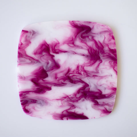 1/8" Raspberry Creme Swirl Cast Acrylic Sheets