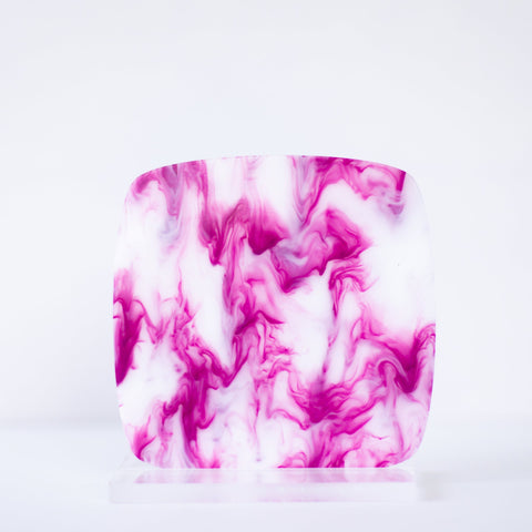 1/8" Raspberry Creme Swirl Cast Acrylic Sheets
