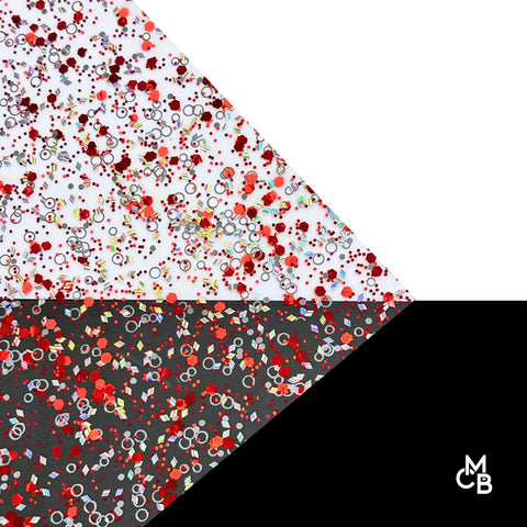 1/8" Red Spangle Glitter Shapes Cast Acrylic Sheets