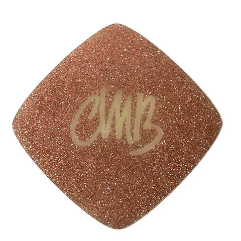 1/8" Rose Gold Glitter Engraves Ivory Two Tone Cast Acrylic Sheets