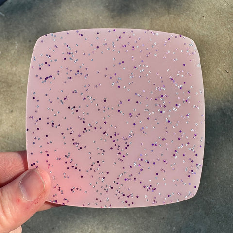 1/8" Rose Quartz Glitz Glitter Cast Acrylic Sheets