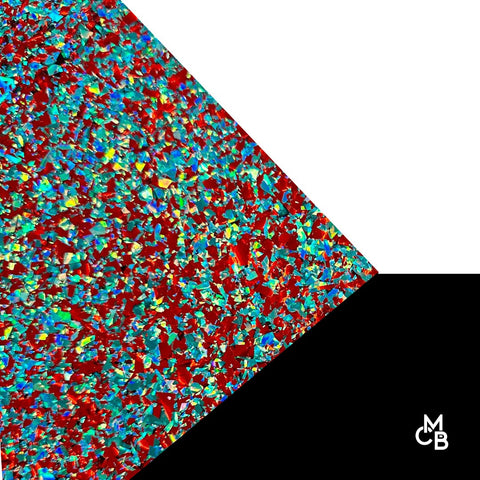 1/8" Ruby Reef Flake Glitter Cast Acrylic Sheets
