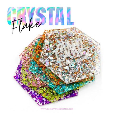 1/8" Silver Holographic Flake Glitter Cast Acrylic Sheets