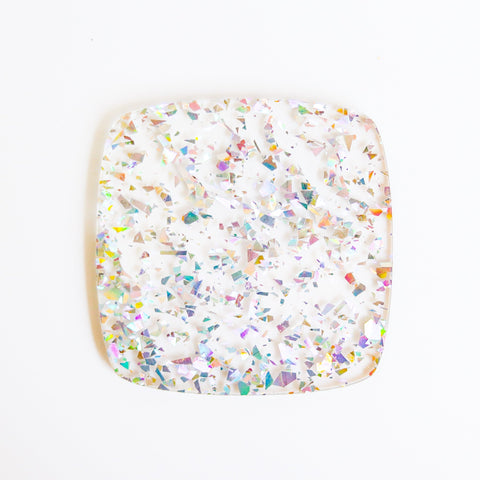 1/8" Silver Holographic Flake Glitter Cast Acrylic Sheets