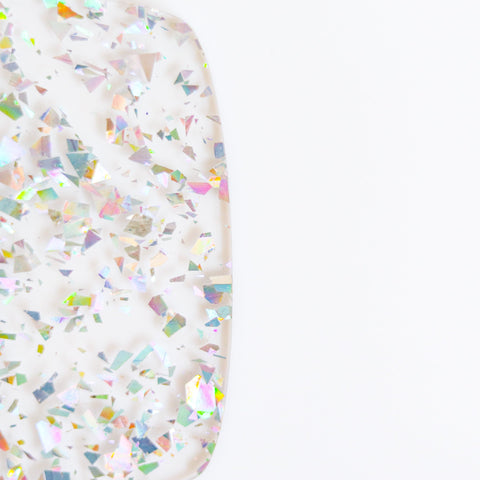 1/8" Silver Holographic Flake Glitter Cast Acrylic Sheets