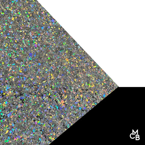 1/8" Silver Holographic Flake FULL Glitter Cast Acrylic Sheets