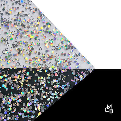 1/8" Silver Spangle Glitter Shapes Cast Acrylic Sheets