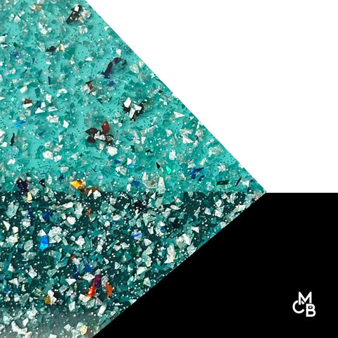 1/8" Sirena Confetti Flake Glitter Cast Acrylic Sheets