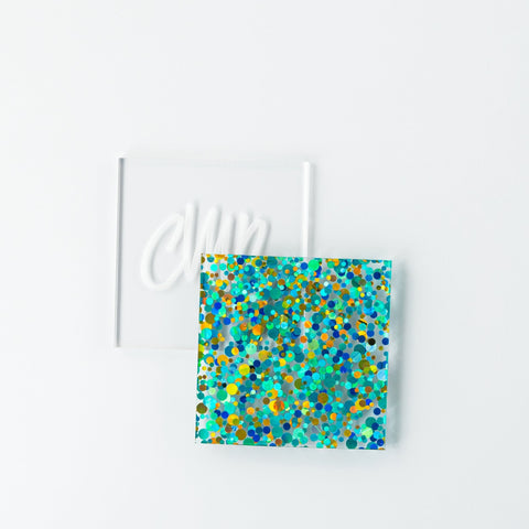 1/8" Totally Teal Glitter Dots Cast Acrylic Sheets