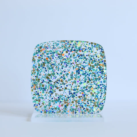 1/8" Totally Teal Glitter Dots Cast Acrylic Sheets