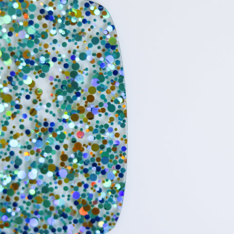 1/8" Totally Teal Glitter Dots Cast Acrylic Sheets