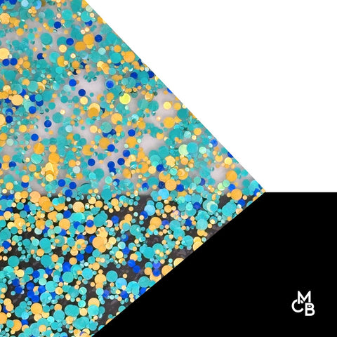 1/8" Totally Teal Glitter Dots Cast Acrylic Sheets