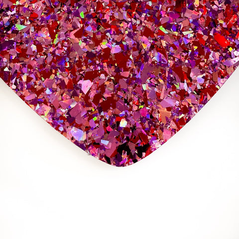 5/32" Valentines Red Chunky Flake Glitter Cast Acrylic Sheets